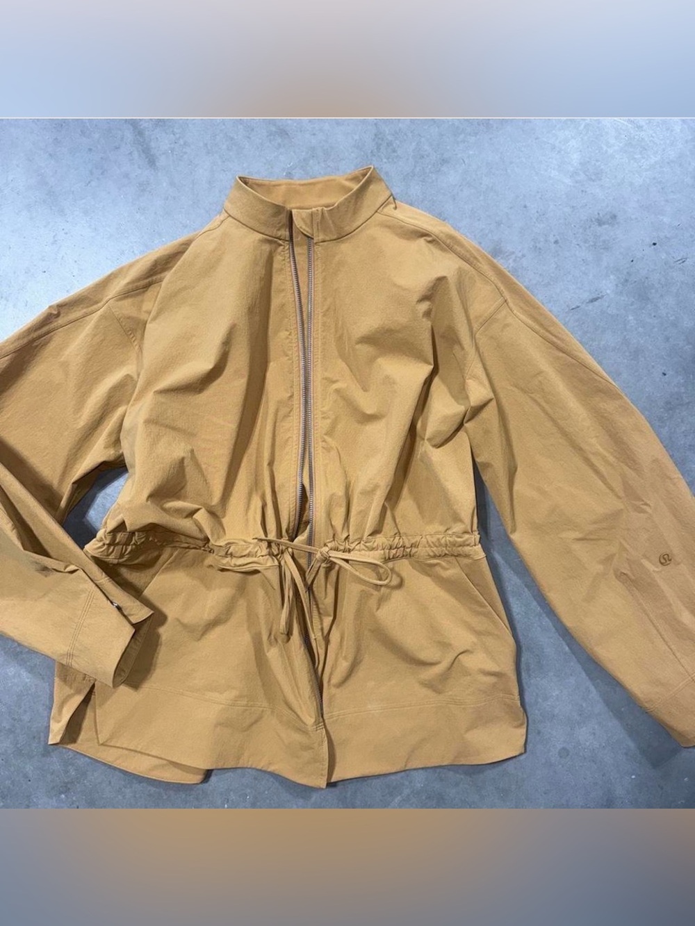 lululemon athletica Tan Drawstring Waist Zip Jacket